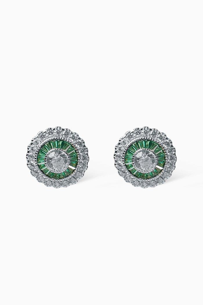 

Emerald Stone Studs, Green
