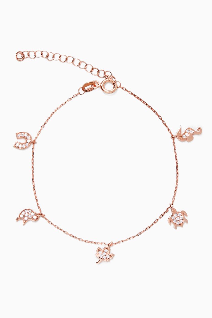 

Charm Crystal Bracelet, Rose gold