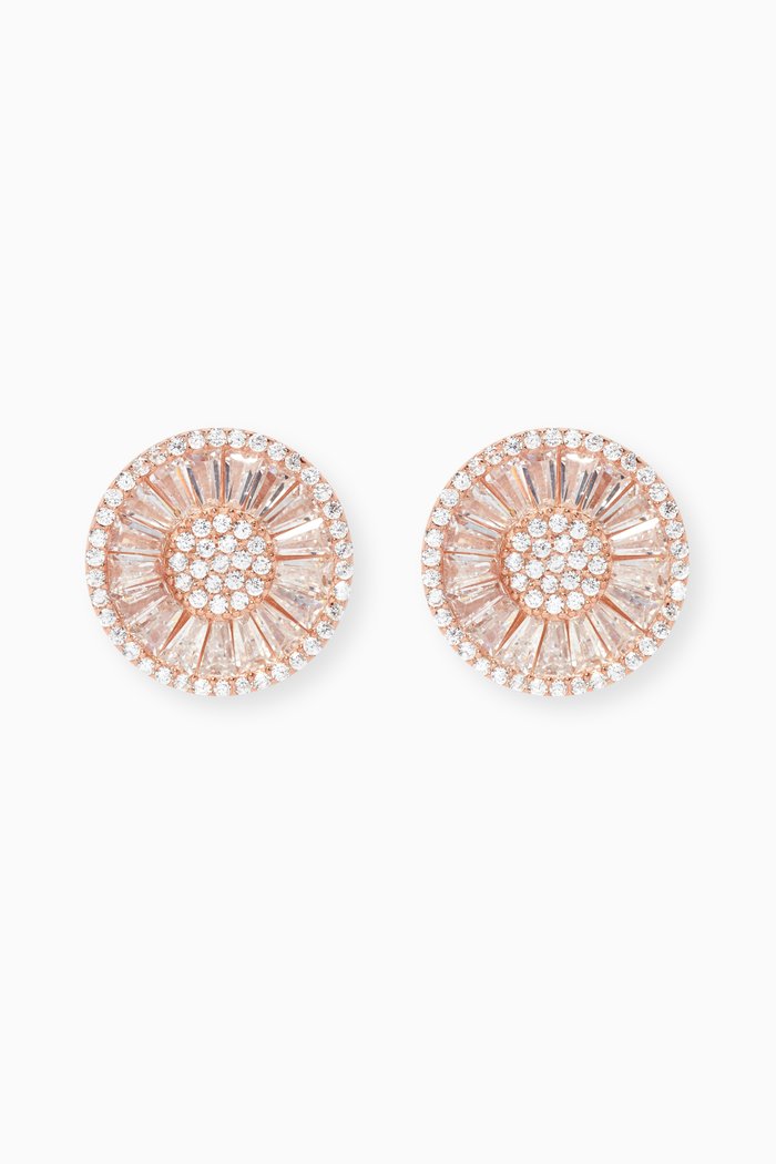 

Baguette Stone Earrings, Rose gold
