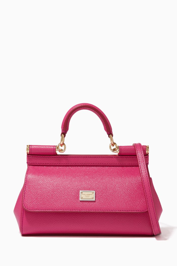 

Sicily Long Small Bag in Dauphine Leather, Pink
