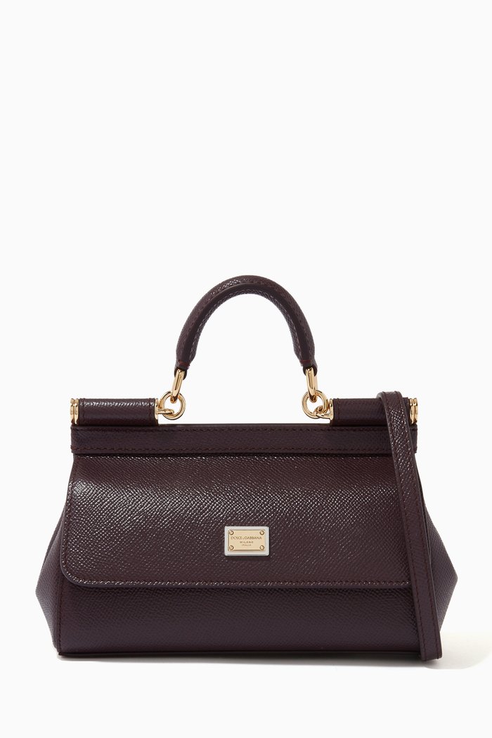 

Sicily Long Small Bag in Dauphine Leather, Burgundy