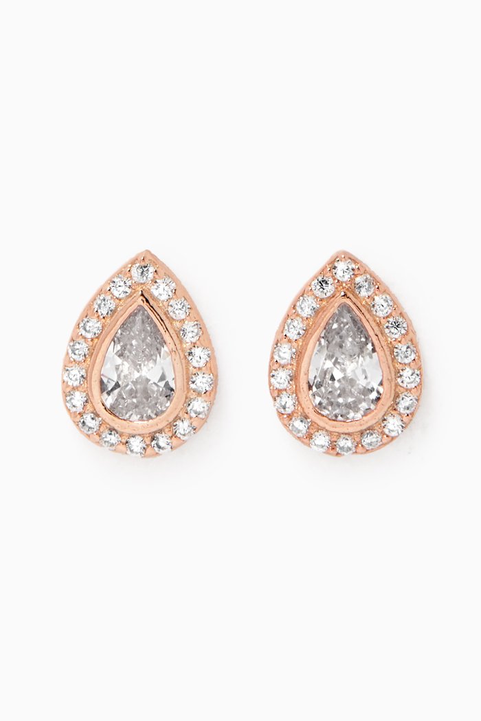 

Teardrop Stud Earrings, Rose gold