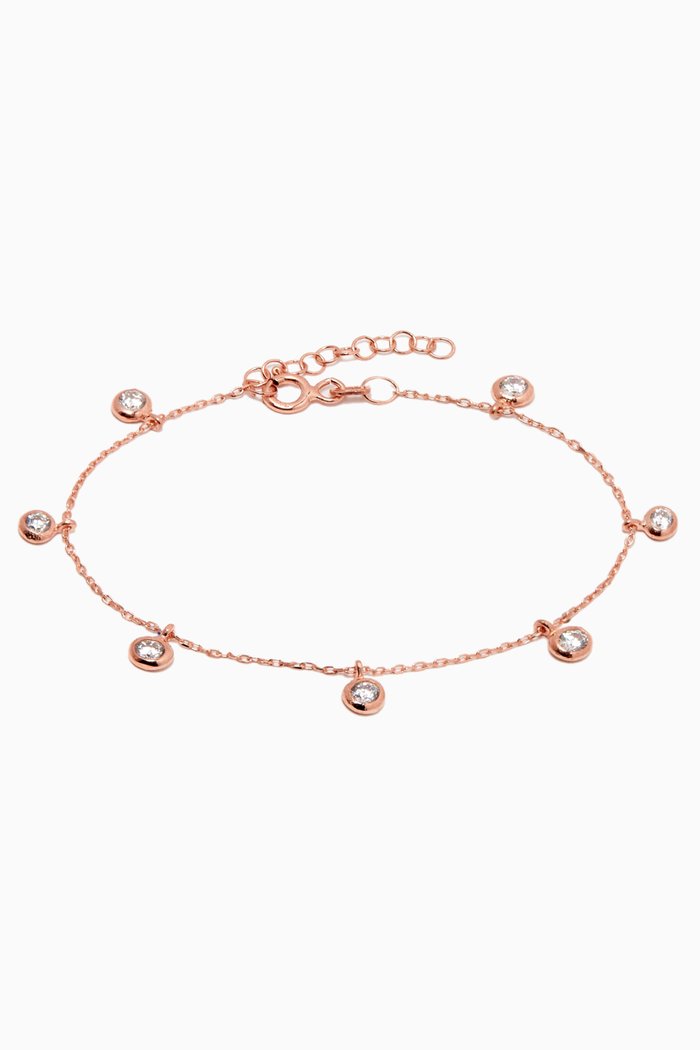 

Dangling Stone Chain Bracelet, Rose gold