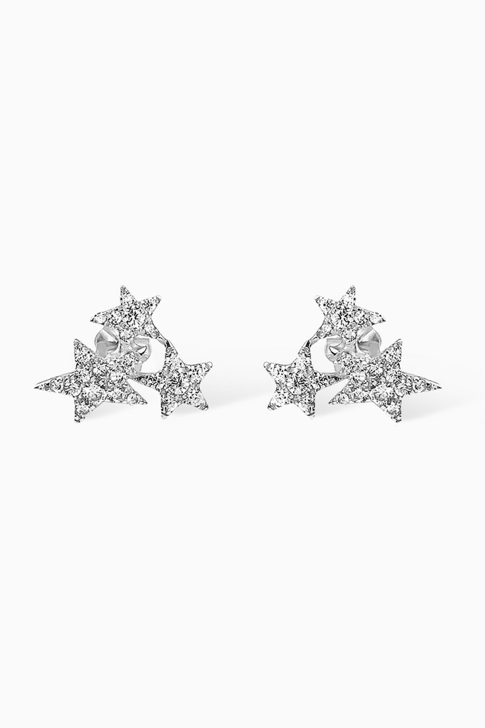 

Star Crystal Stud Earrings, Silver