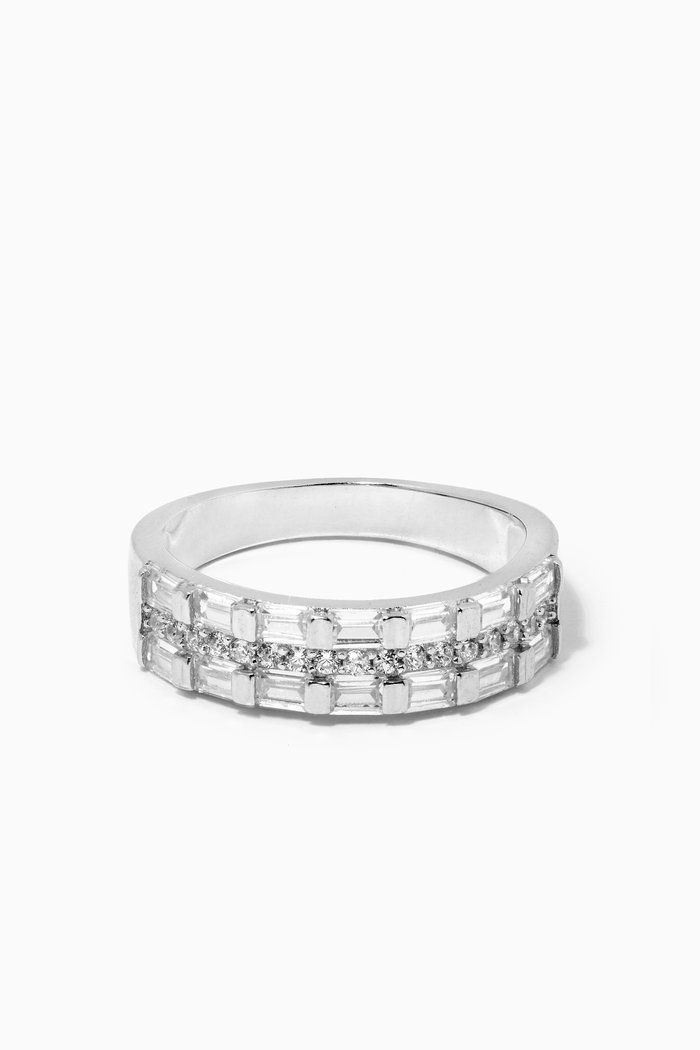 

Baguette Combination Ring, Silver