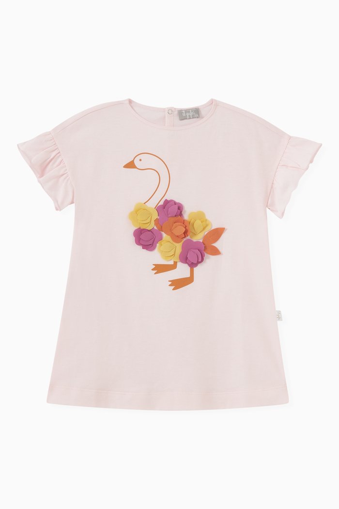 

Swan Dress in Cotton Jersey, Pink