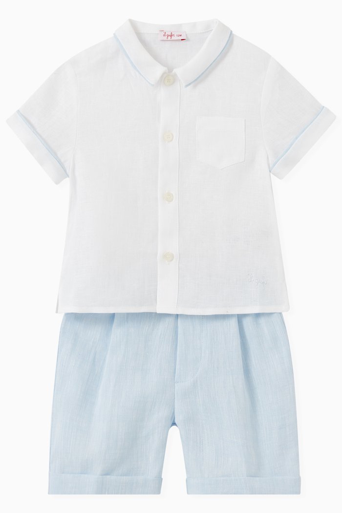 

Shirt & Shorts Set in Linen, White
