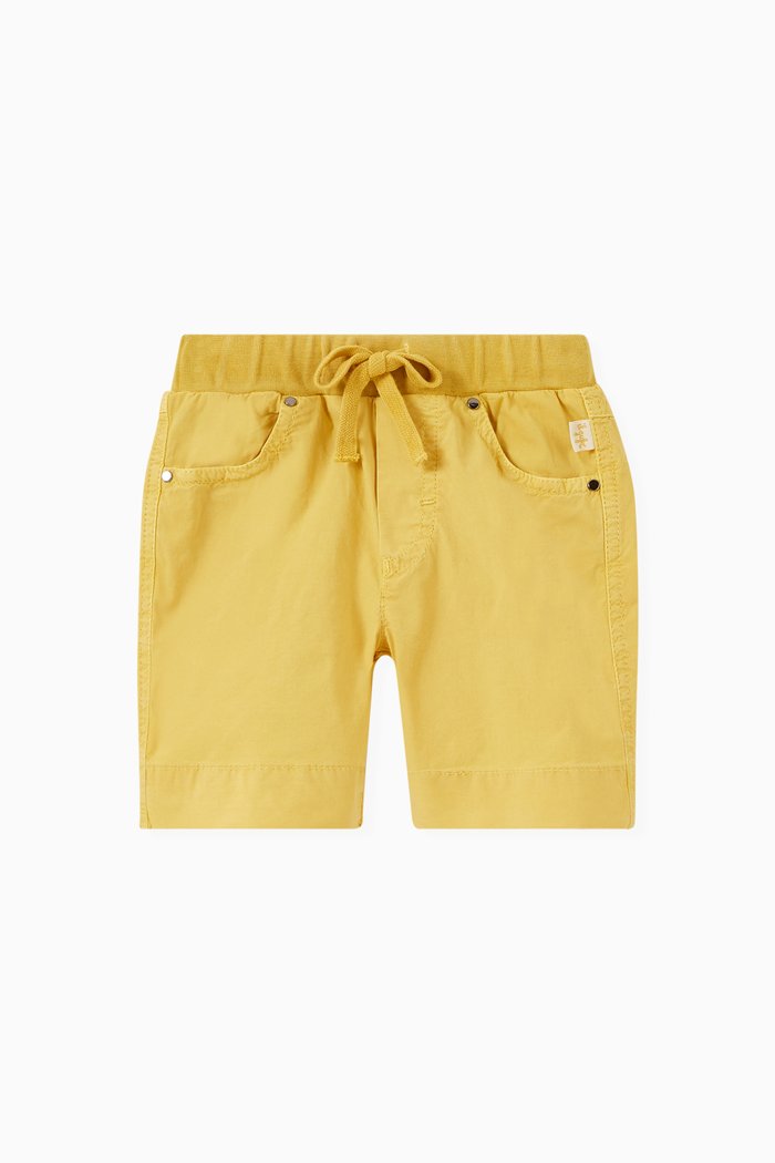 

Drawstring Shorts in Stretch Cotton, Yellow