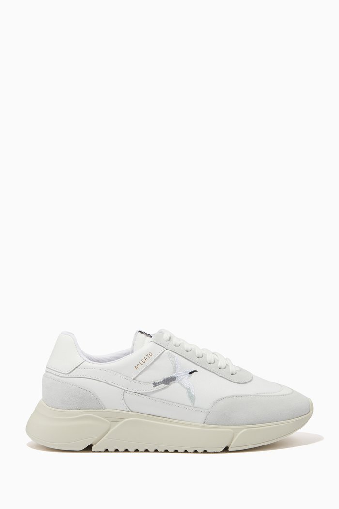 

Genesis Stripe Bee Bird Sneakers in Leather, White
