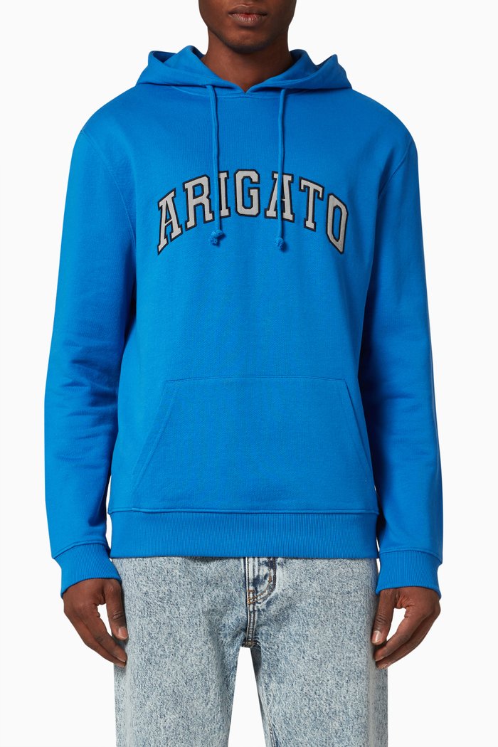 

College Logo Hoodie in Organic Cotton, Blue