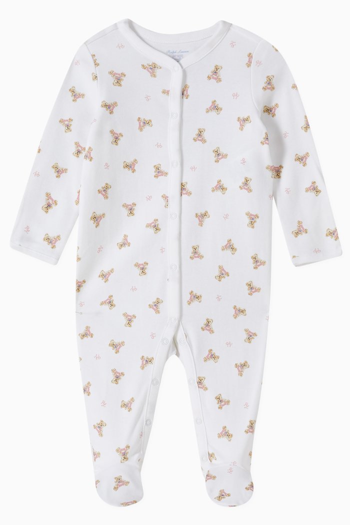 

Polo Bear Bodysuit in Cotton, White