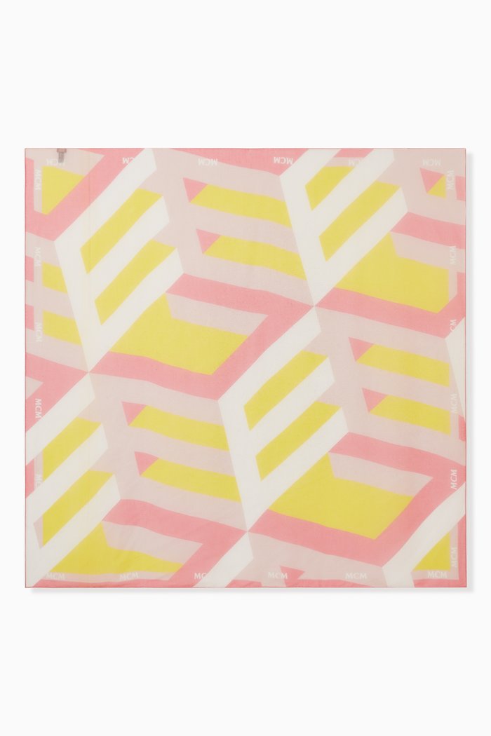 

Cubic Monogram Oversized Shawl in Modal-silk, Yellow