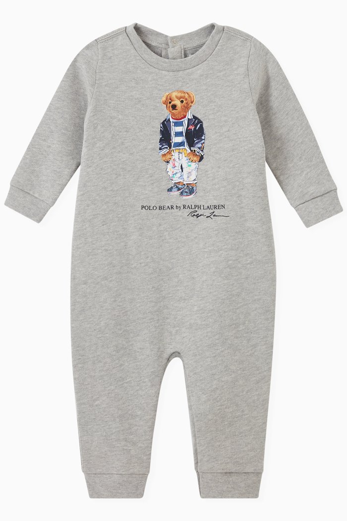 Polo Bear Bodysuit in Fleece, Grey
