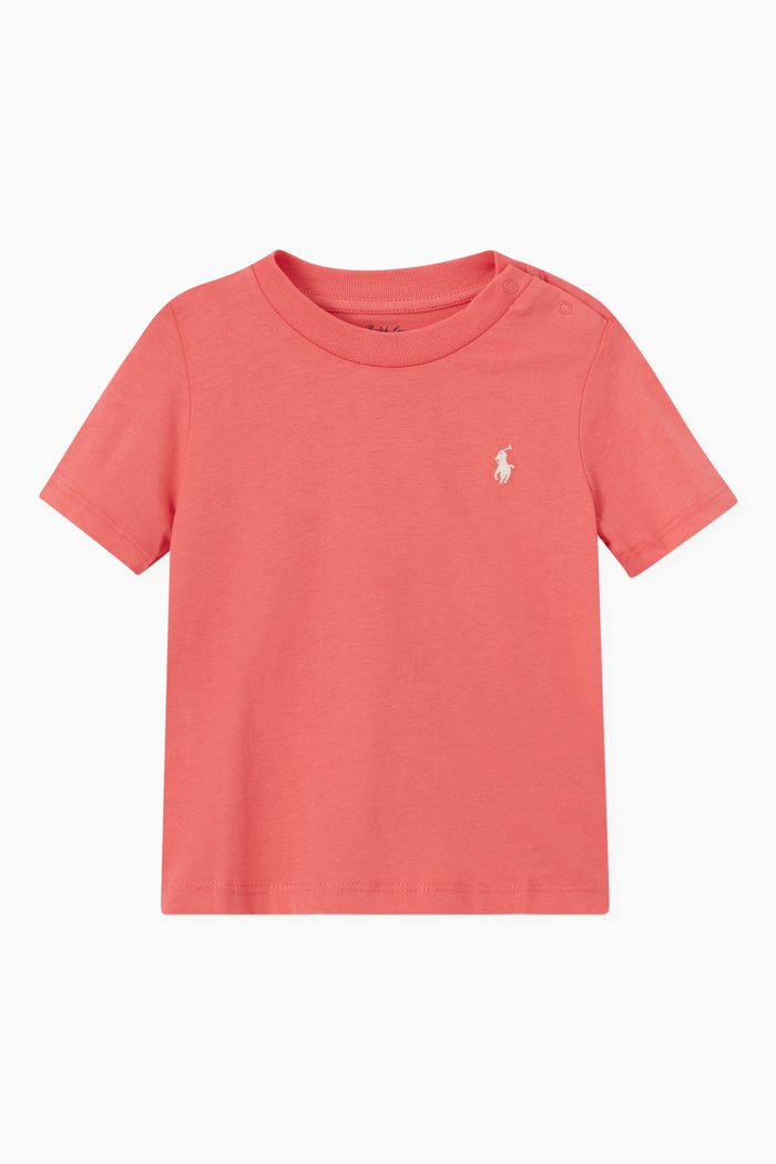 

Polo Logo Embroidered T-shirt in Cotton Jersey, Red