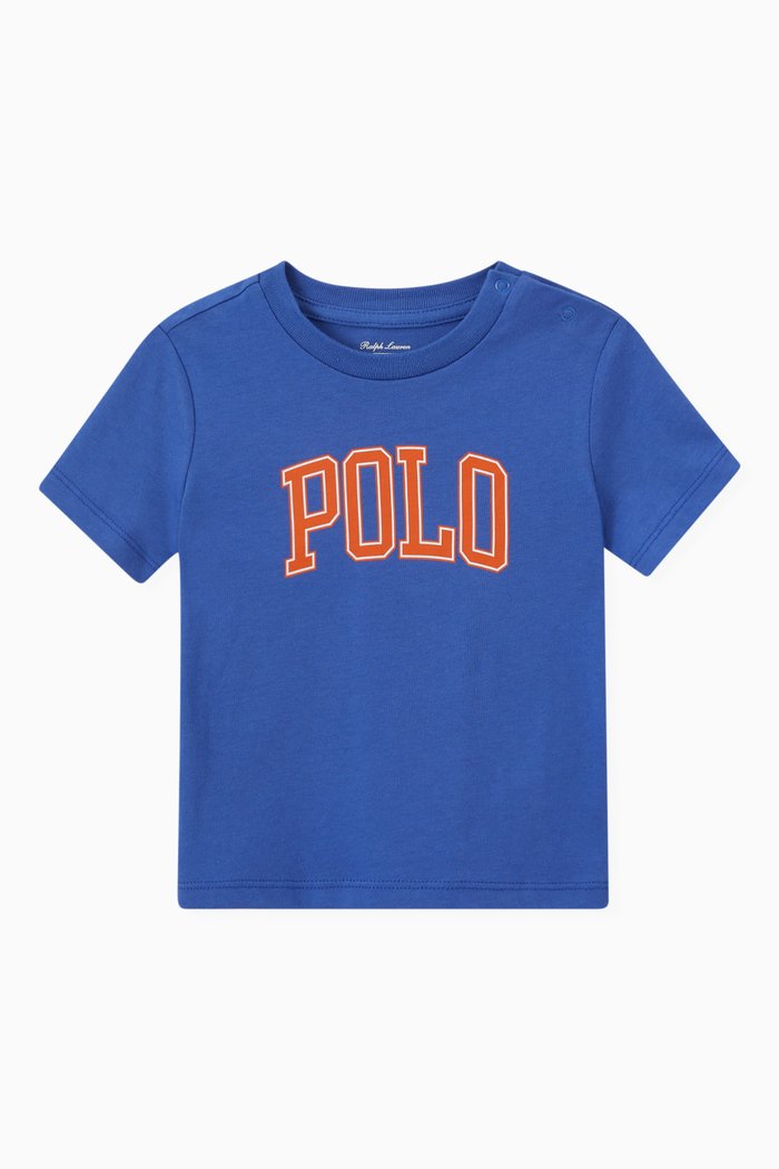 

Polo Logo Print T-shirt in Cotton, Blue