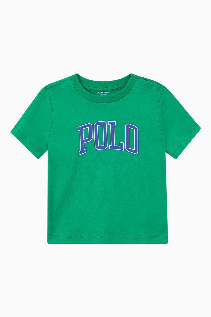 

Polo Logo Print T-shirt in Cotton, Green