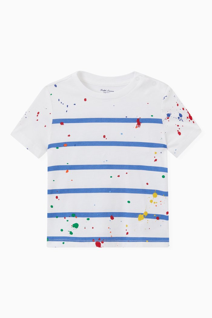

Paint-splatter Print T-shirt in Cotton, White