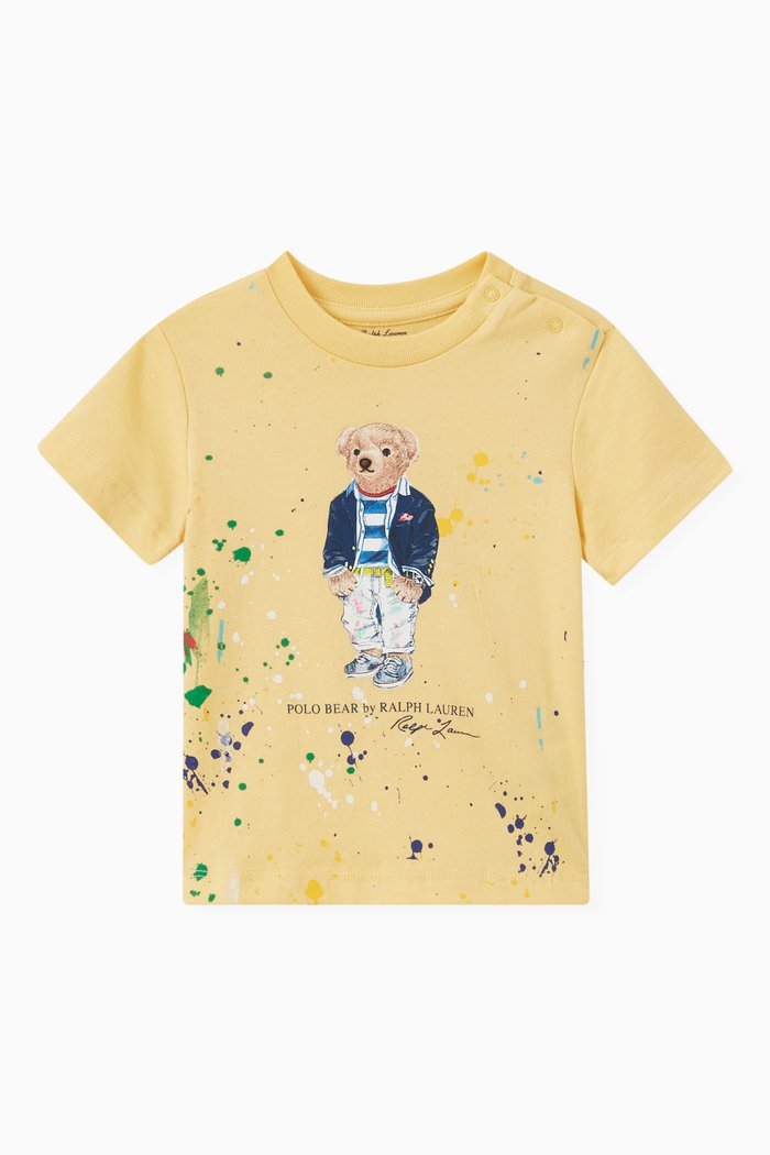 

Bear Mascot Print T-shirt in Cotton Jersey, Yellow