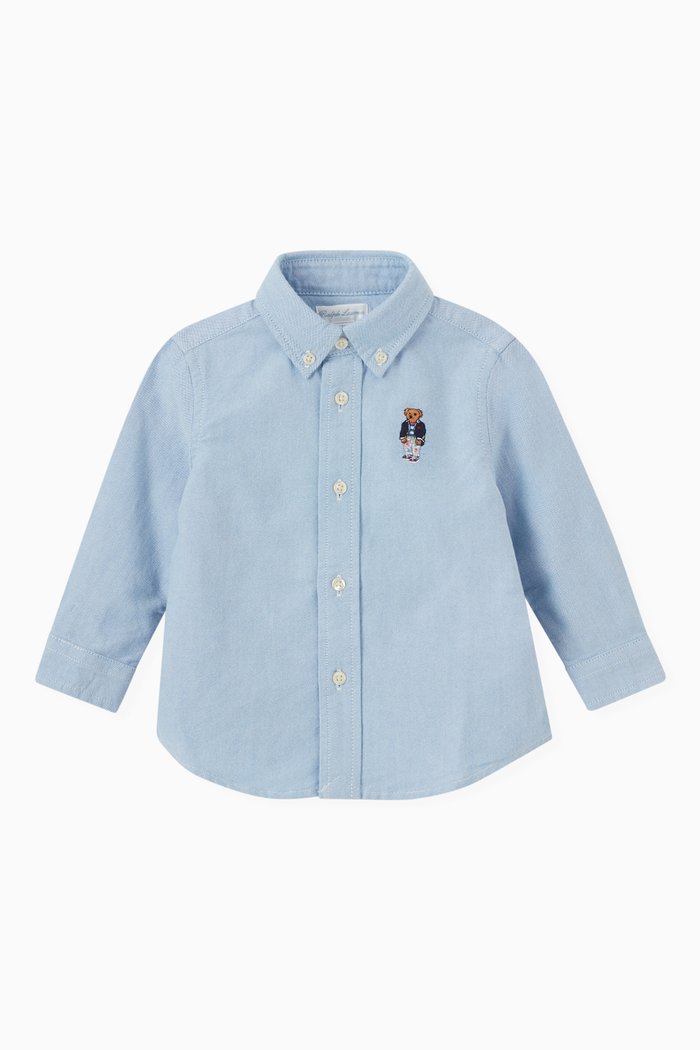 

Oxford Embroidered Shirt in Cotton, Blue