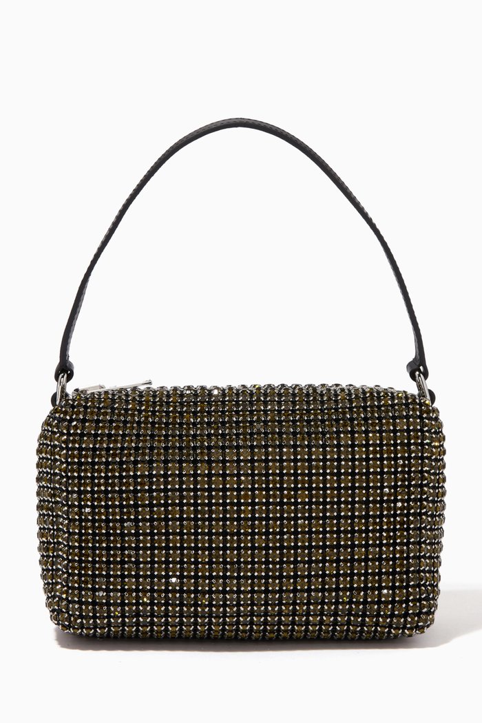 

Medium Heiress Pouch in Rhinestone Mesh, Green