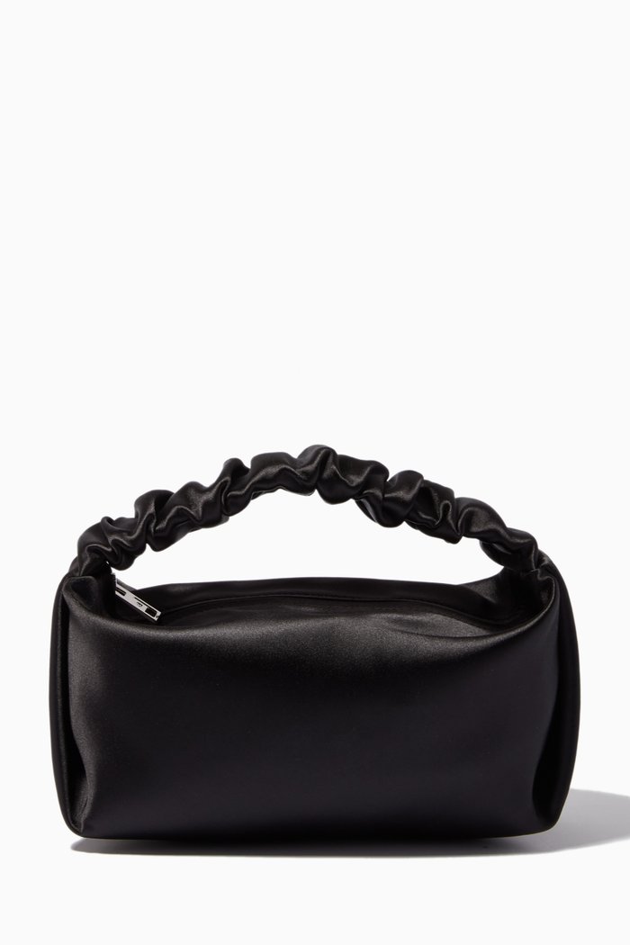 

Mini Scrunchie Bag in Satin, Black
