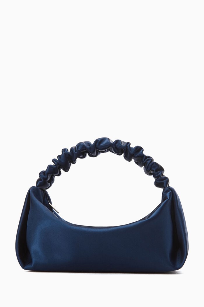 

Mini Scrunchie Bag in Satin, Blue