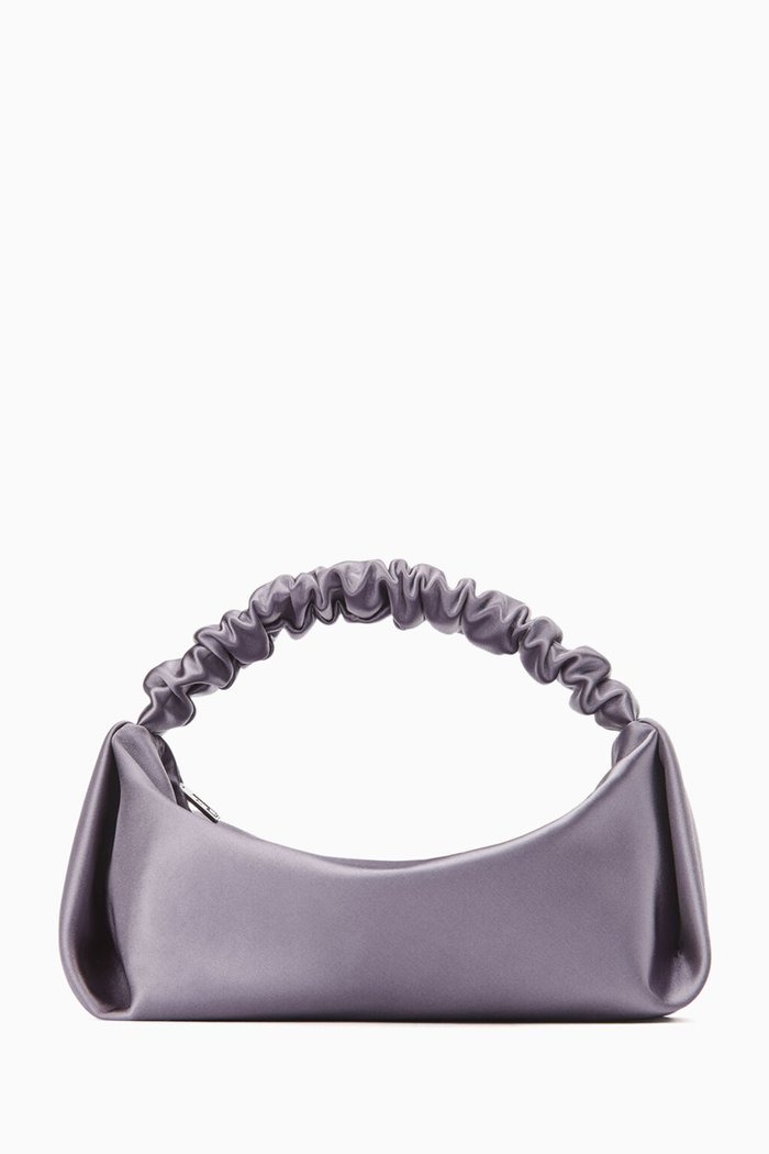 

Mini Scrunchie Bag in Satin, Purple