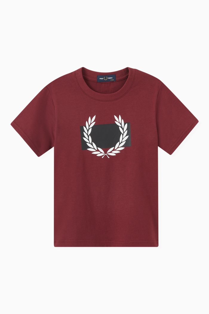 

Laurel Wreath Graphic Print T-shirt in Cotton, Purple