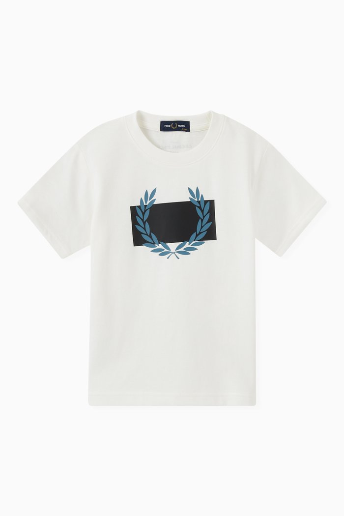 

Laurel Wreath Graphic Print T-shirt in Cotton, White