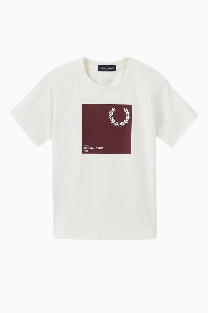 Laurel Wreath Print T-shirt in Cotton, White