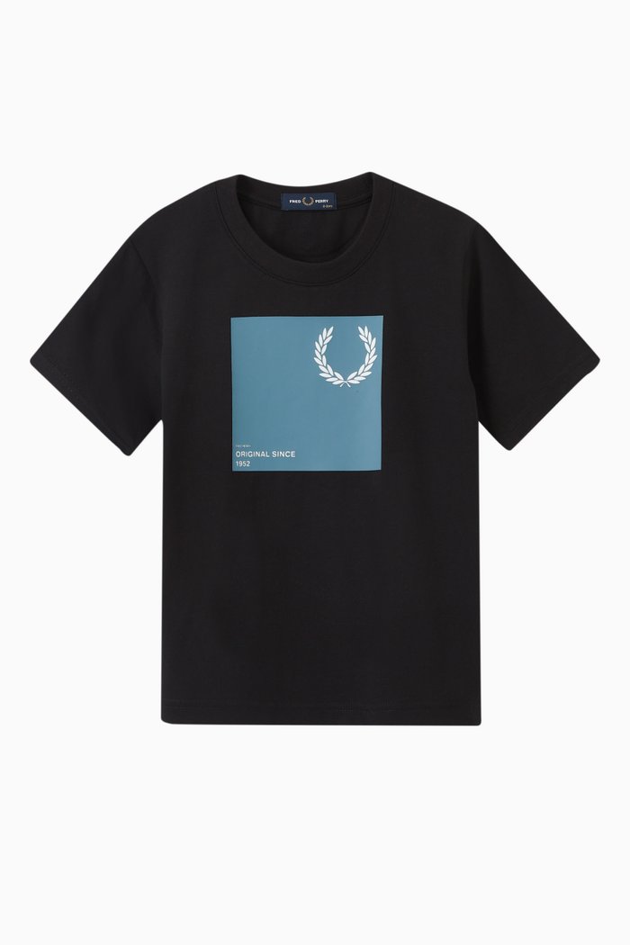 

Laurel Wreath Print T-shirt in Cotton, Black