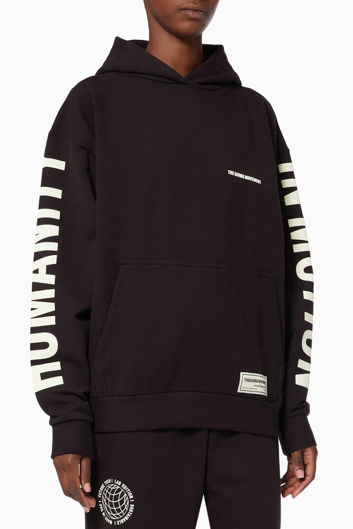 

Lounge Street Print Oversized Pocket Hoodie, Black
