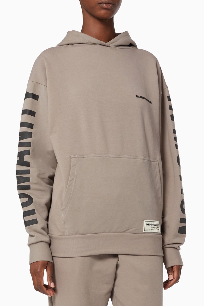 Street Oversized Hoodie in Organic Cotton, Brown