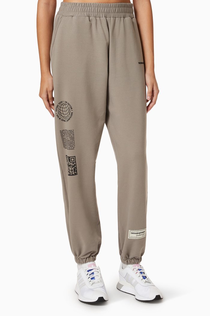

Street Print Oversized Sweatpants in Organic Cotton, Brown