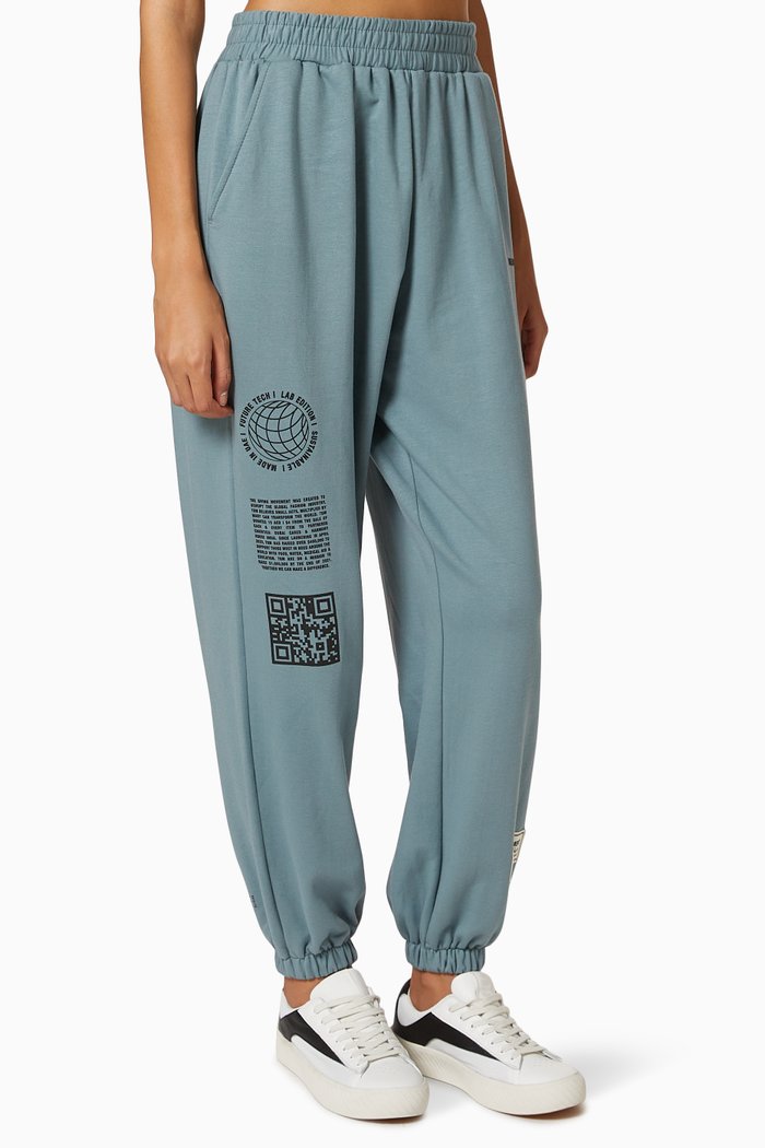 

Street Print Oversized Sweatpants in Organic Cotton, Blue