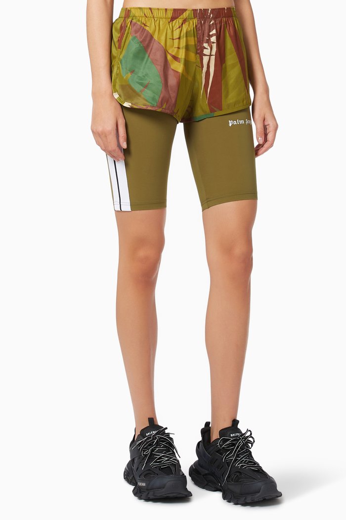 

Jungle Layered Shorts in Stretch Technical Fabric, Brown