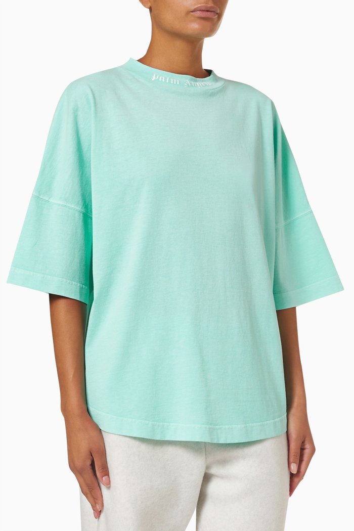 

GD Classic Logo Oversized T-shirt in Cotton Jersey, Blue