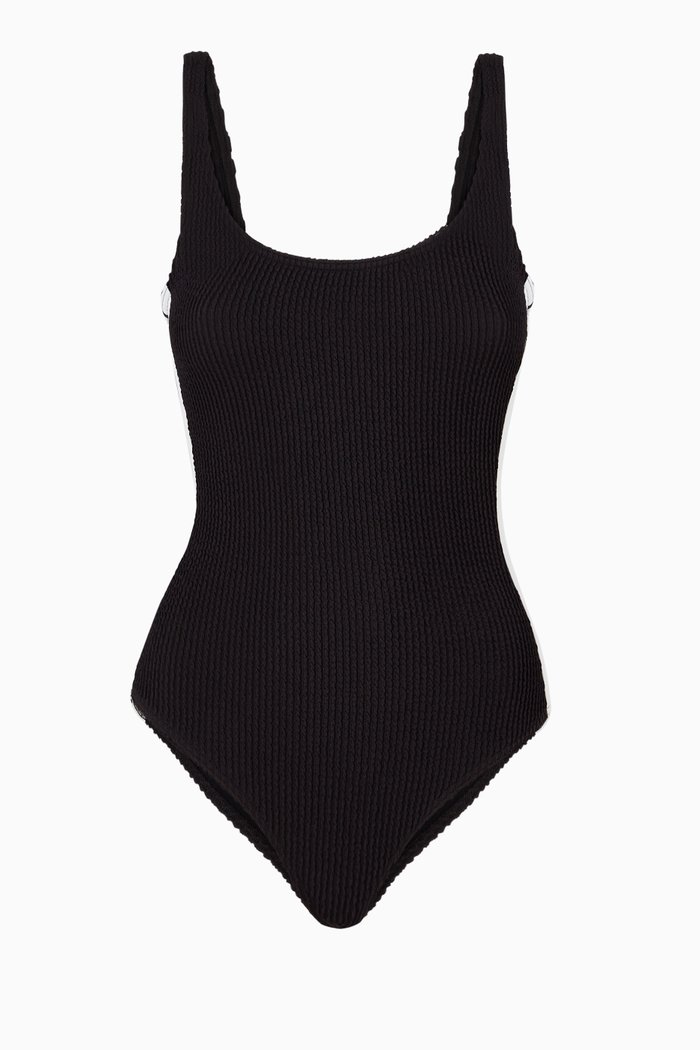 Classic Logo One Piece Swimsuit, Black