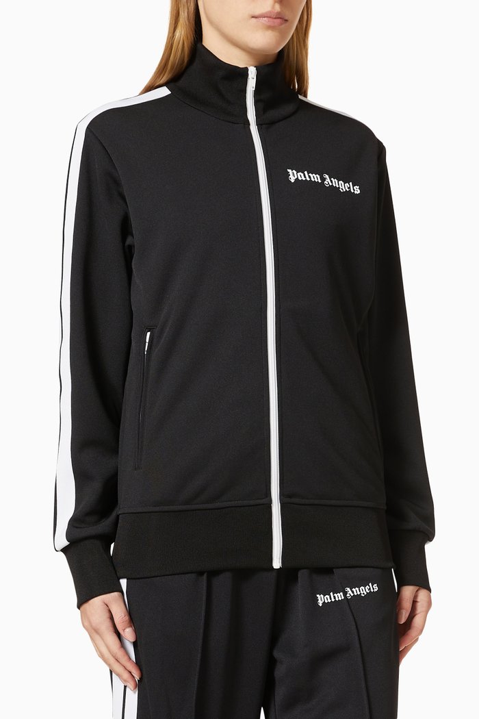 Track Jacket in Technical Knit, Black