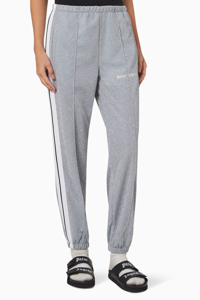 

Glitter Jogger Track Pants in Jersey, Grey