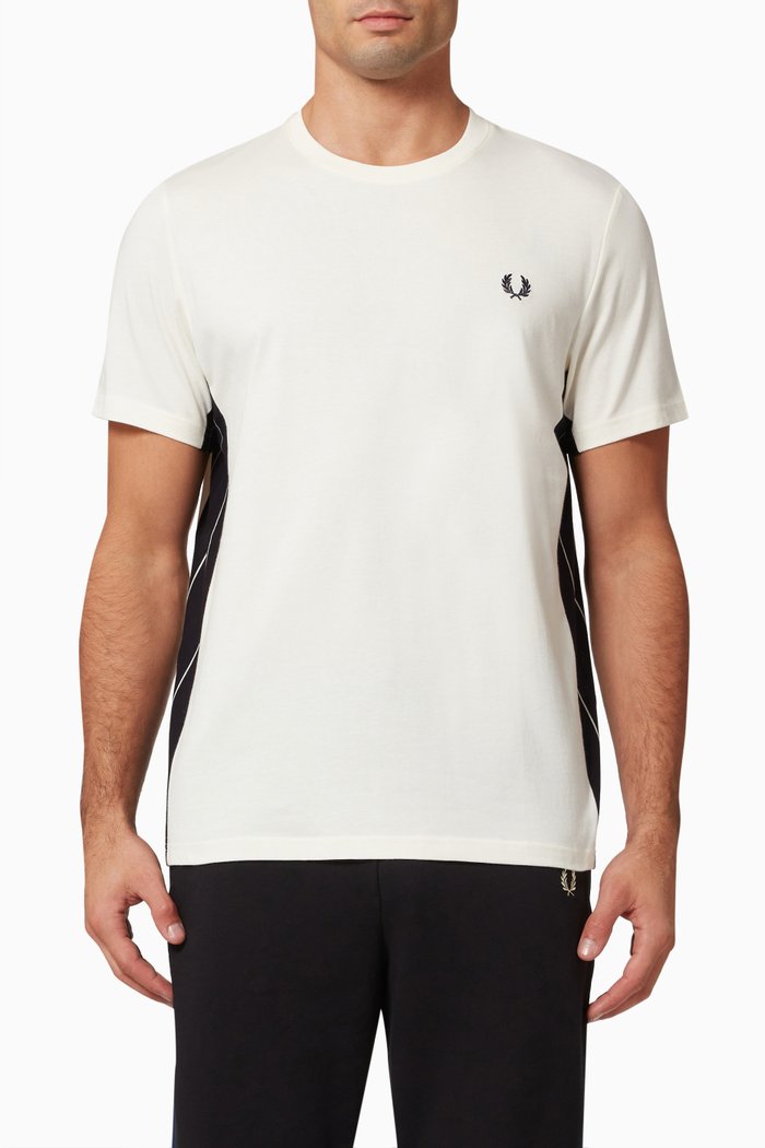 

Refined Pinstripe Panel T-shirt in Jersey, Grey