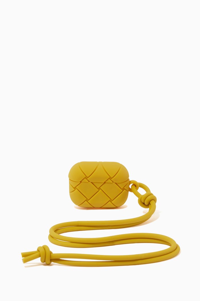 

AirPods Pro Case in Intrecciato Rubber, Yellow
