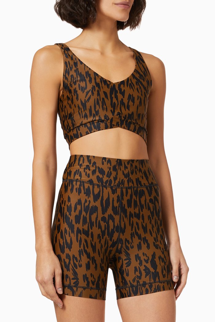 

Tropical Bowie Top in Stretch Nylon, Brown