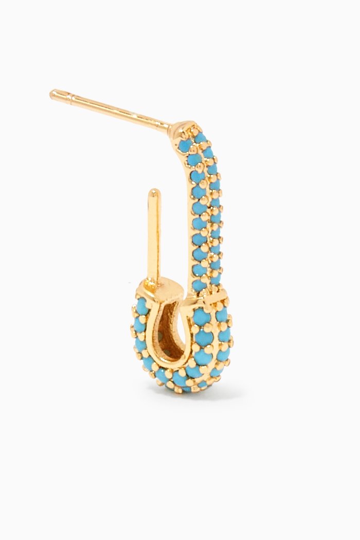 

Pin Up Single Earring in 18kt Gold Plating, Blue