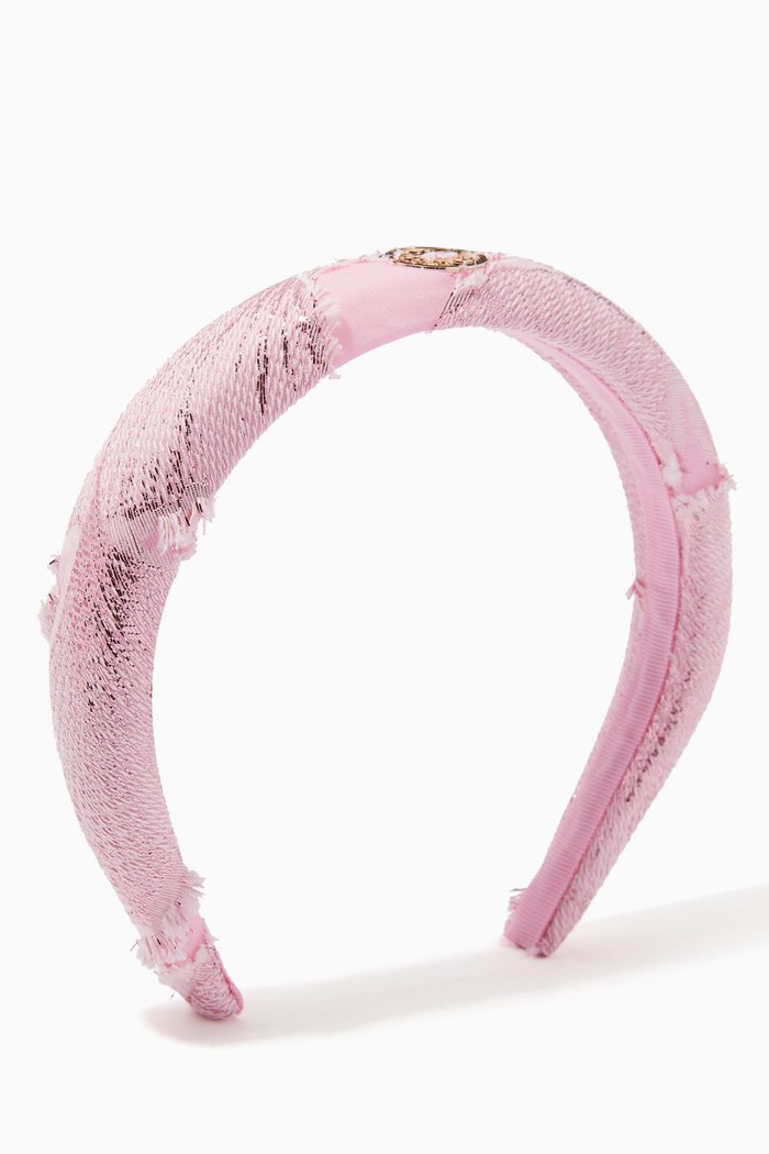 

Textured Headband in Cotton, Pink