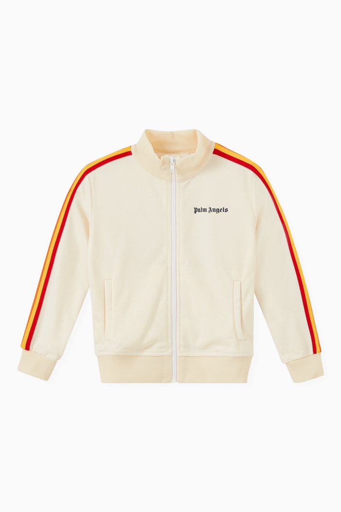 

Rainbow Tape Track Jacket in Technical Fabric, White