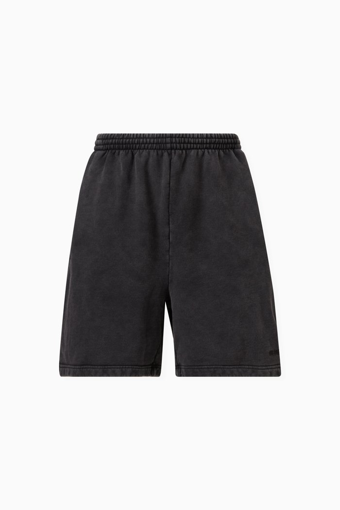 Fade Out Sweat Shorts in Cotton Fleece, Black