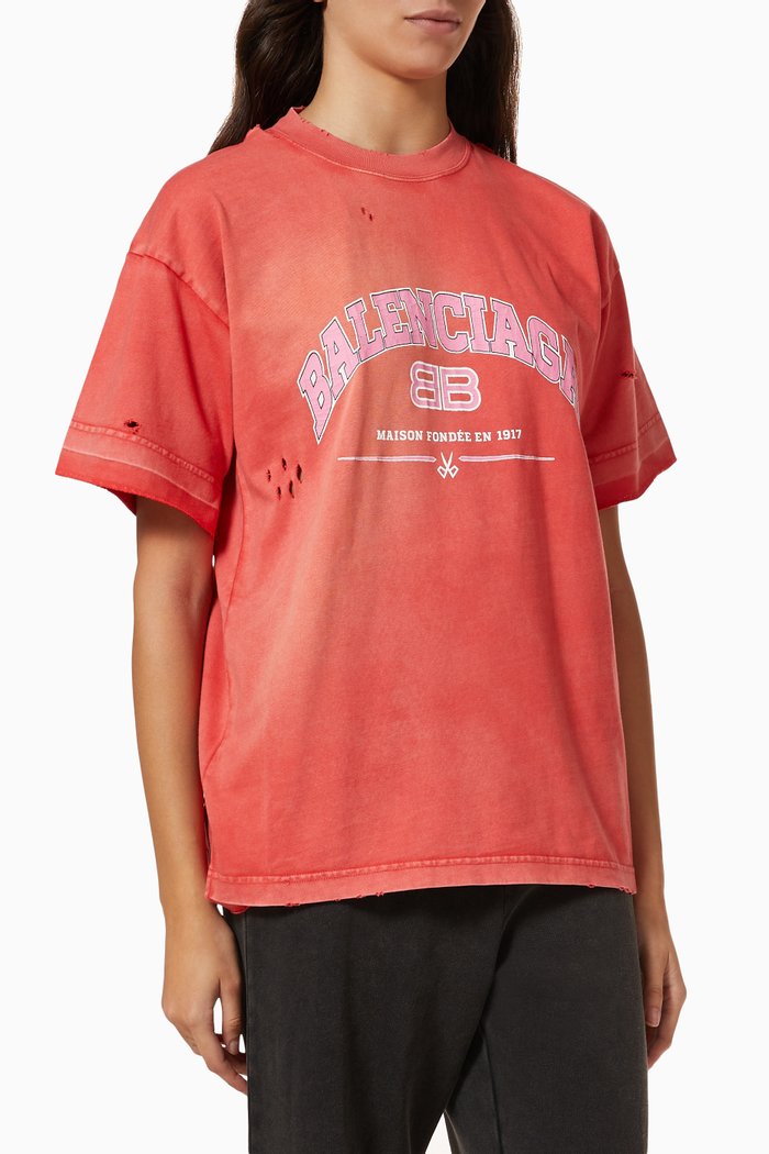 

Logo Medium Fit T-shirt in Cotton Jersey, Red
