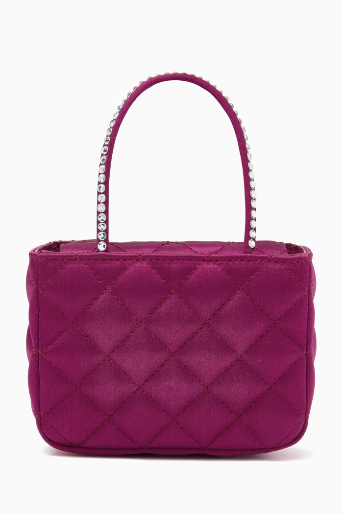 

Mini Super Amini Betty Tote Bag in Quilted Satin, Pink