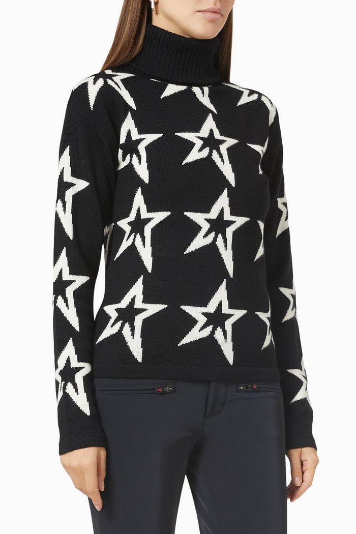 

Star Dust Sweater in Merino Wool, Black